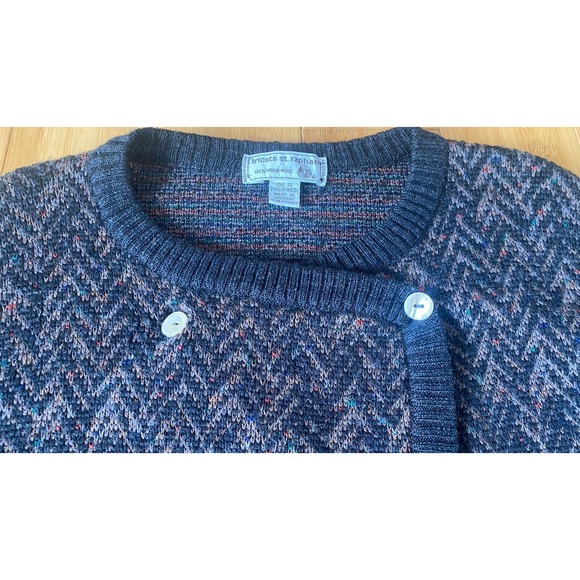 Tricots St Raphael Other - Tricots St Raphael 100% Virgin‎ Wool  Cardigan Sweater SM Herringbone Pearl VTG